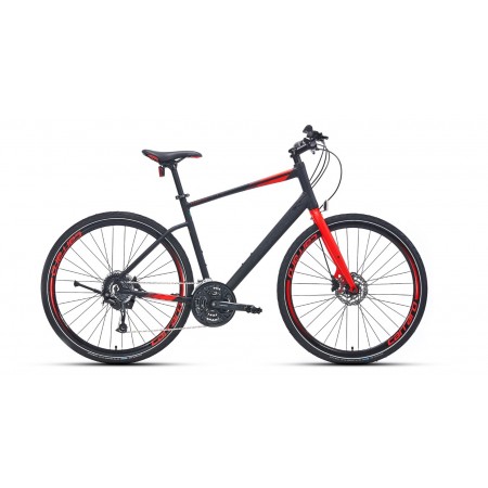 28J CARRARO SPORTIVE 328C ŞEHİR BİSİKLETİ - MAT SİYAH KIRMIZI - 52 KADRO