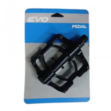 EVO PEDAL - ALÜMİNYUM, GENİŞ, YUVARLAK DİŞLİ, DÜZ - PARLAK SİYAH