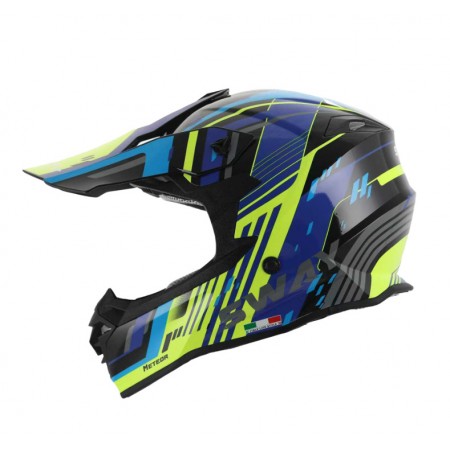 SWAY - FS-617 METEOR CROSS KASK - SARI MAVİ SİYAH - LARGE BEDEN