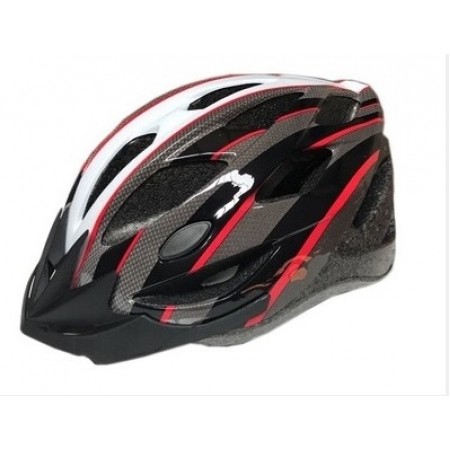 MOON MV-23 KASK - SİYAH-KIRMIZI BEYAZ - L beden