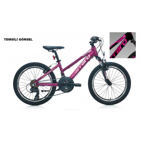 20J CARRARO FORCE 201 ÇOCUK DAĞ BİSİKLETİ - MAT SİYAH FUŞYA