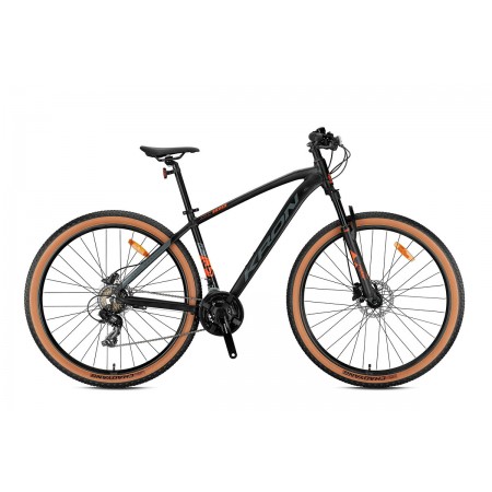 27.5J KRON XC 100 HD 21V DAĞ BİSİKLETİ - MAT SİYAH TURUNCU FÜME - 38 KADRO