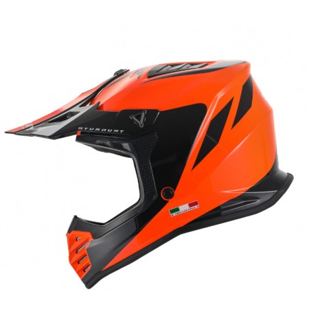 SWAY - FS-618 STARDUST CROSS KASK - PARLAK TURUNCU SİYAH - LARGE BEDEN