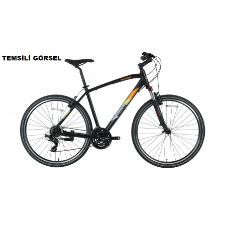 28J BİSAN TRX 8100 ŞEHİR BİSİKLETİ - MAT SİYAH SARI - 56 KADRO