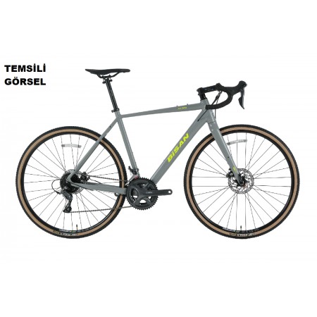 28J BİSAN ALL TRAIL ECO CLARIS 16V GRAVEL BİSİKLETİ - MAT SİYAH KIRMIZI - 56 KADRO