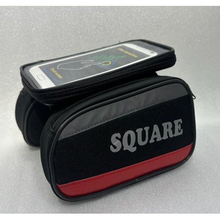 SQUARE S-250 Kadro Üstü Heybe Çanta - SİYAH KIRMIZI